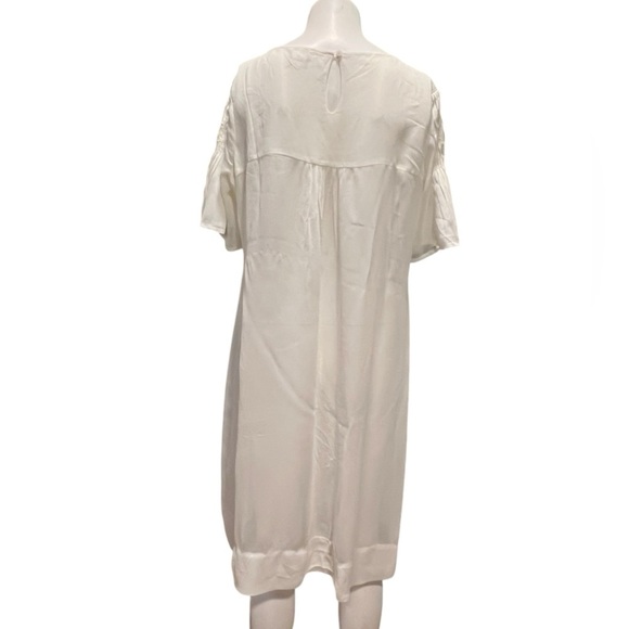 Elegant Cream Embroidered Dress - Picture 4 of 9